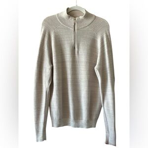 Primark 100% Cotton Unisex Light Taupe/Beige Zip-Up Pullover Sweater Size Medium